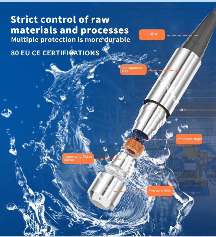 Gauge or Absolute Pressure Type Liquid and Fuel Level Depth Sensors Level Transmitter Price