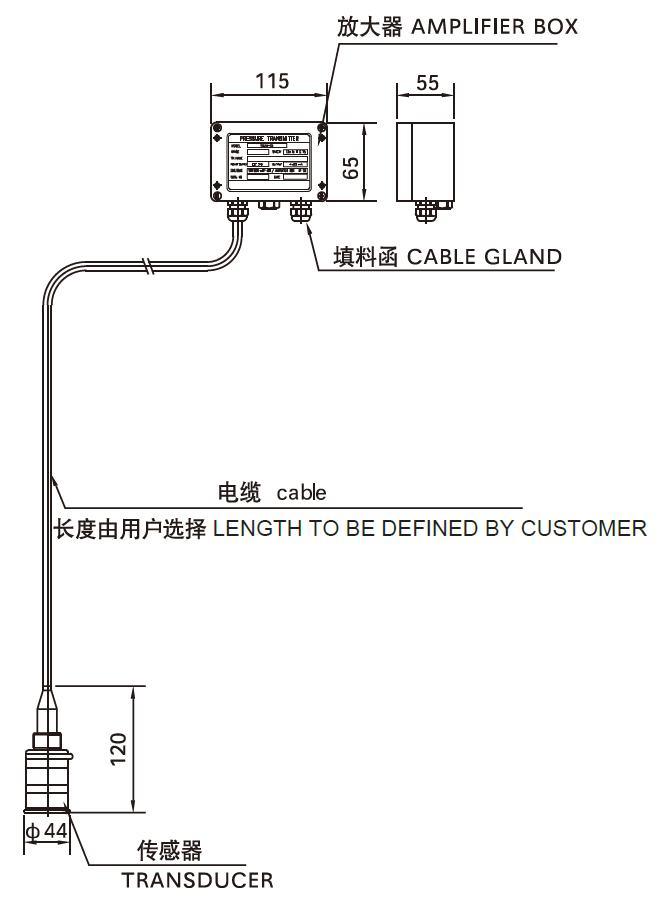 Magnetic Pressure Type Level Transmitter Pressure Type Level Sensor with Marine Side Mounted Type