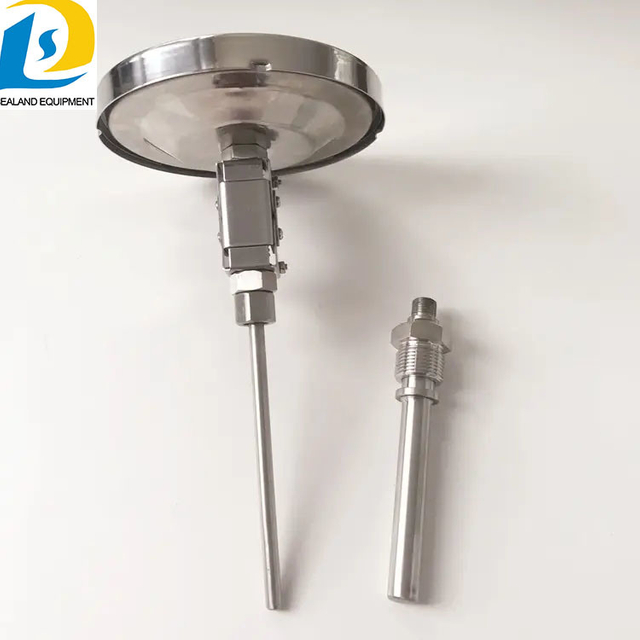 Industrial Temperature Gauge 60mm Dial Wss Radial Bimetal Thermometer