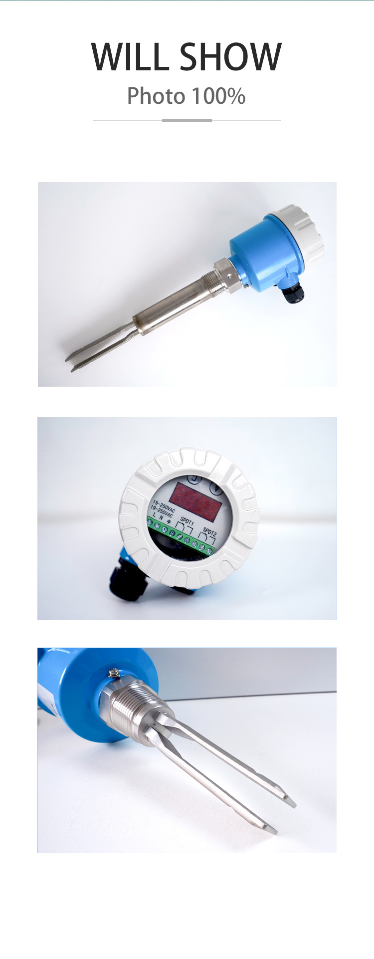 316L Sanitary Application Compact Vibration Fork Tuning Fork Water Level Switch with 1 Year Quality Warranty