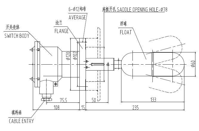 Marine Uqk-01-C Level Alarm Level Switch Float Level Controller