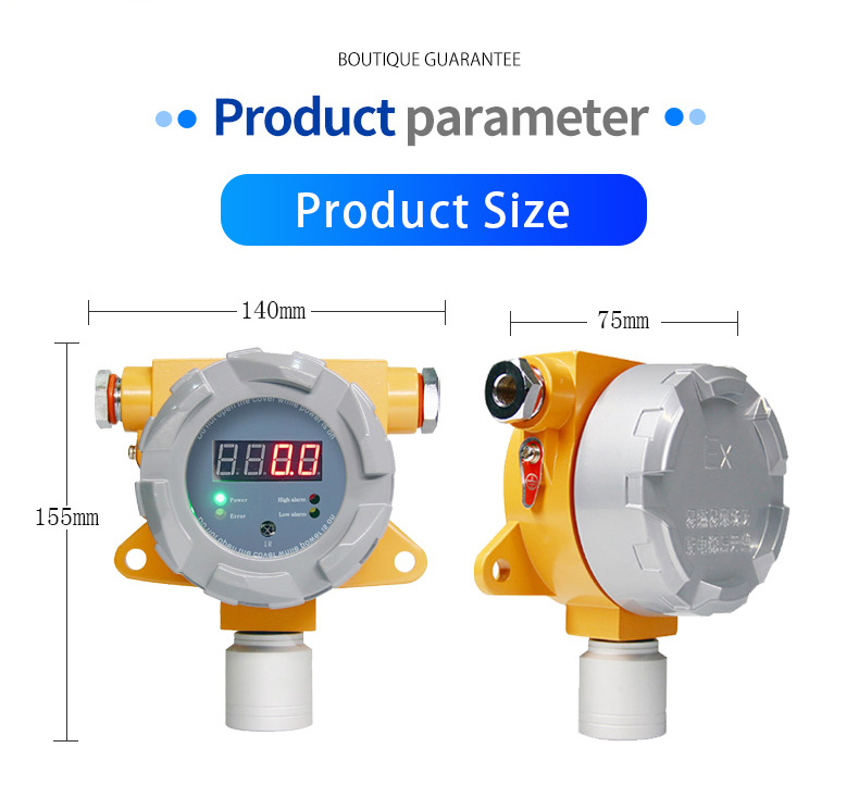 IP65 K800 Fixed Gas Leak Detector for 0-10ppm Chloride by Electrochemical Principle