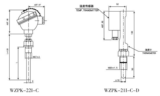 Wzpk Series Temperature Sensor Thermocouple K-Type 4-20mA Rtd PT100 Head Mounted Temperature Transmitter