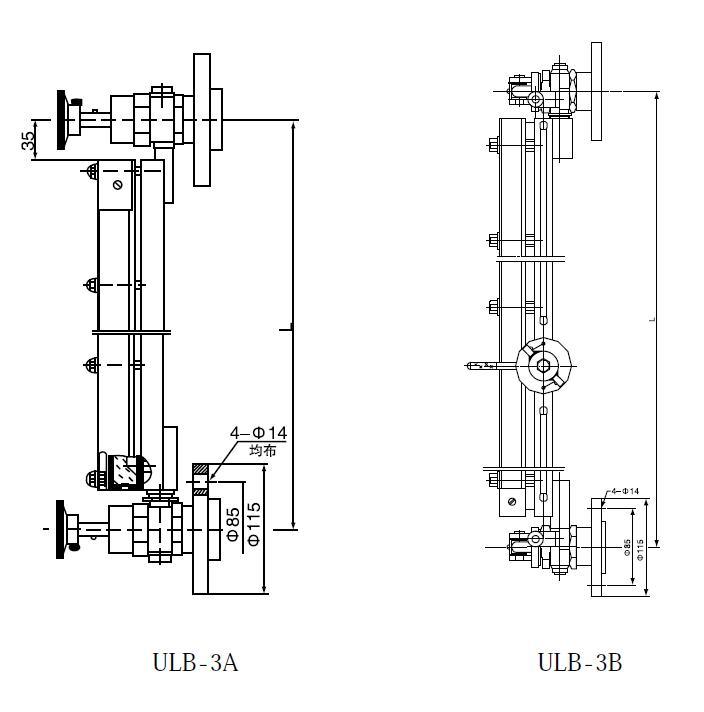 Ulb-3A-C, Ulb-3b-C, Ulb-3c-C Flat Type Glass Level Gauge for Oil or Water