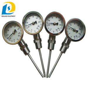 Wss New Design Good Quality Stainless Steel Industrial Bimetal Temperature Gauge Bottom Connected Bimetallic Thermometer Oil Fil