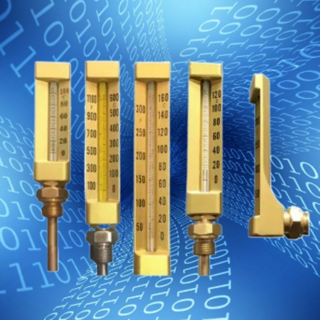V-Shaped Industrial Glass Thermometer
