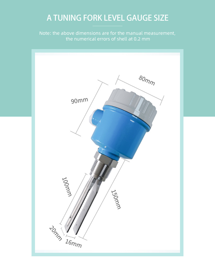 316L Sanitary Application Compact Vibration Fork Tuning Fork Water Level Switch with 1 Year Quality Warranty