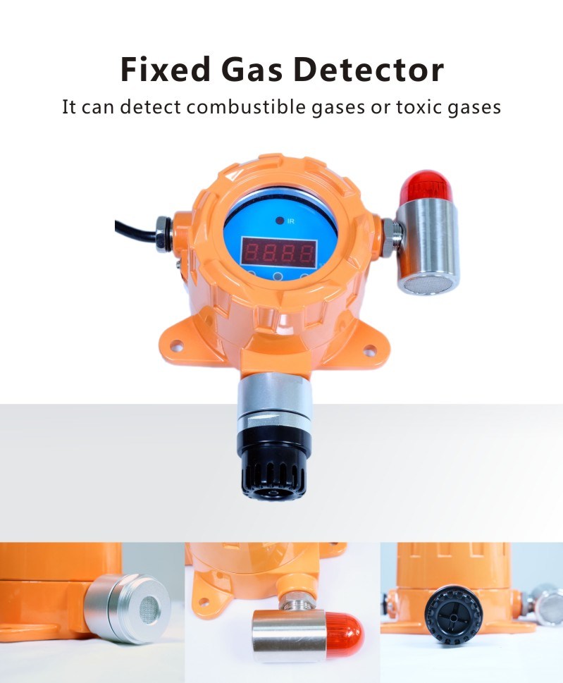 Fixed Gas Monitors Replacement Sensor Transmitter Hydrogen Cl2 So2 H2s CO2 Combustible Helium Fixed Gas Detector