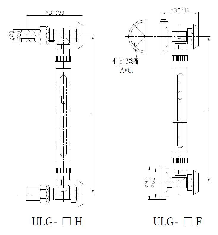 with Low Price Ulg-01 Type Tubular Type Glass Level Gauge