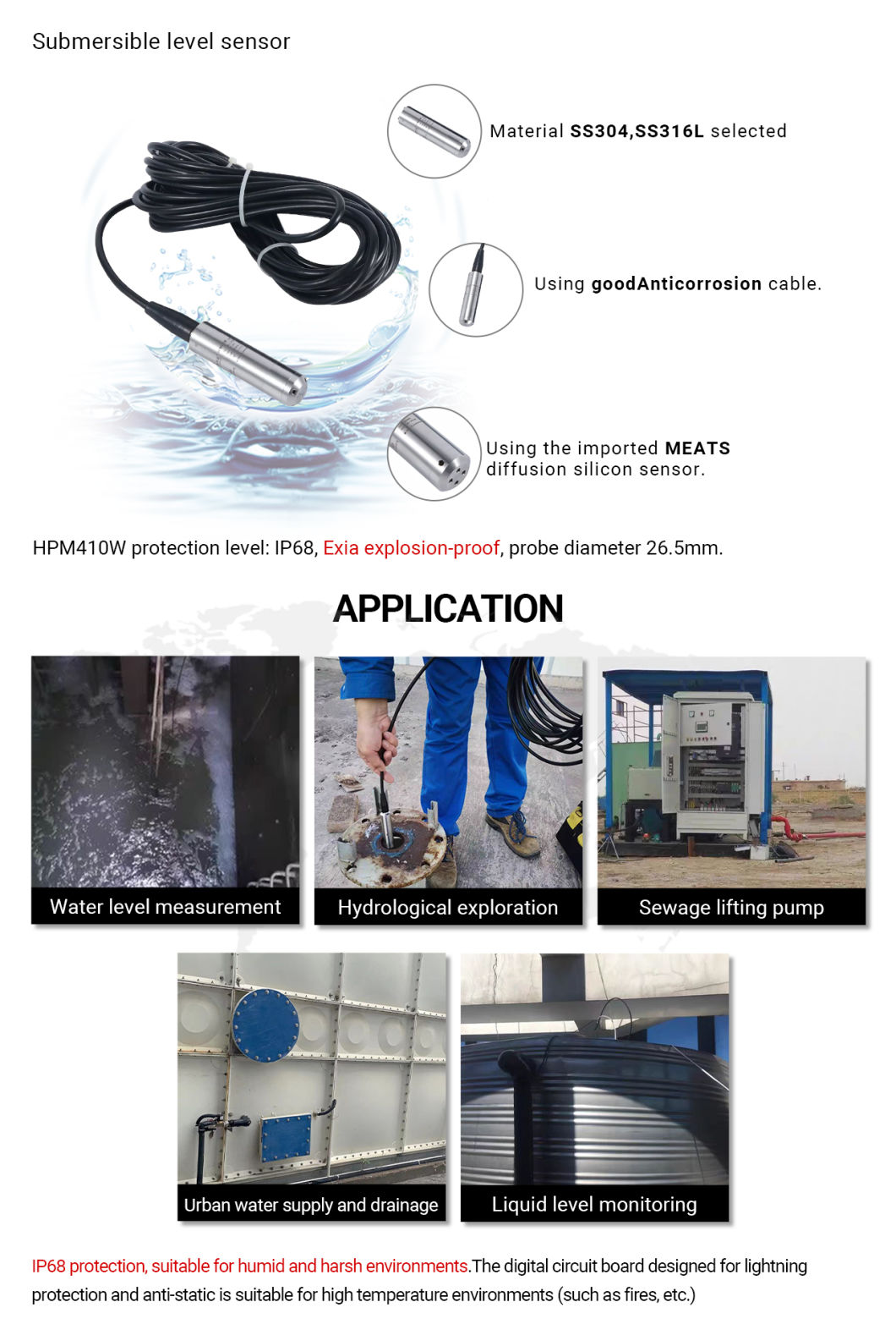 Hi-Quality OEM Water Ingress Detection Sensors for Cargo Water Ingress Alarm System Uhc-01c-E