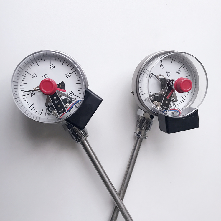 Wss411 Pointer Mechanical Insertion Type 304 Stainless Steel Radial Bimetallic Thermometer Pipeline Temperature Industrial Meter