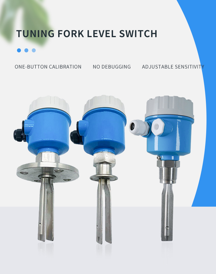 One-Piece 24V DC Vibrating Tuning Fork Level Switch for Solids Powder Liquid