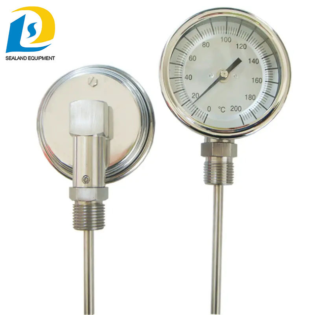 High Quality Stainless Steel 3" Back Connection Industrial Wss Bimetal Thermometer Temperature Gauge