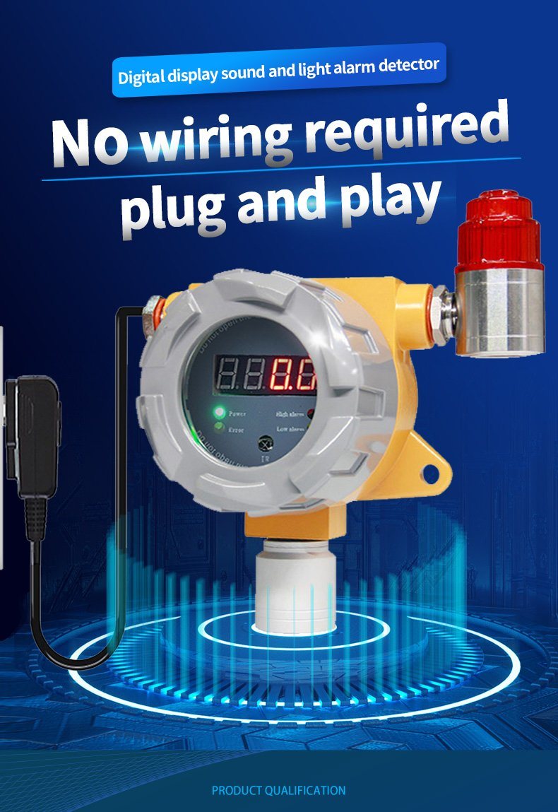 Industrial Fixed LPG Gas Leak Detector Hydrogen H2s Gas Detector Transmitter Gas Monitor Alarm