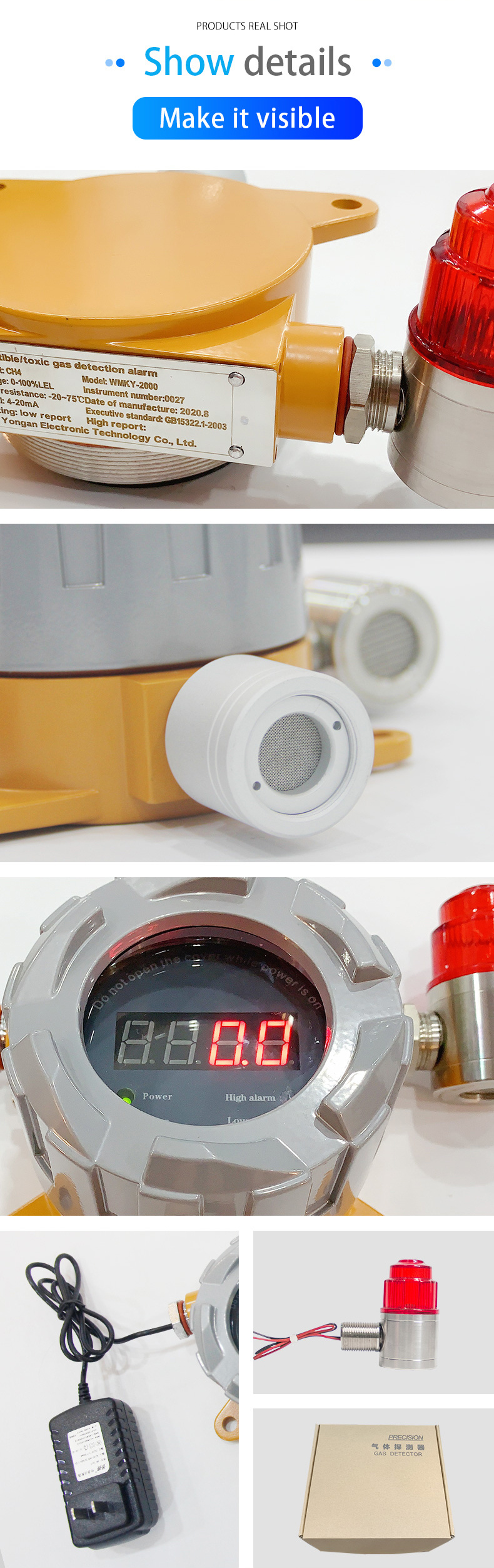 Factory Hydrogen Gas Detector Price 4-20mA H2 Gas Leaked Alarm Detector Fixed Hydrogen Detector