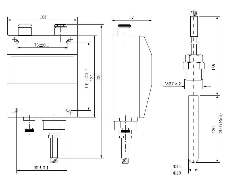Pressure Type Temperature Controller Wtzk-50-C for Ship