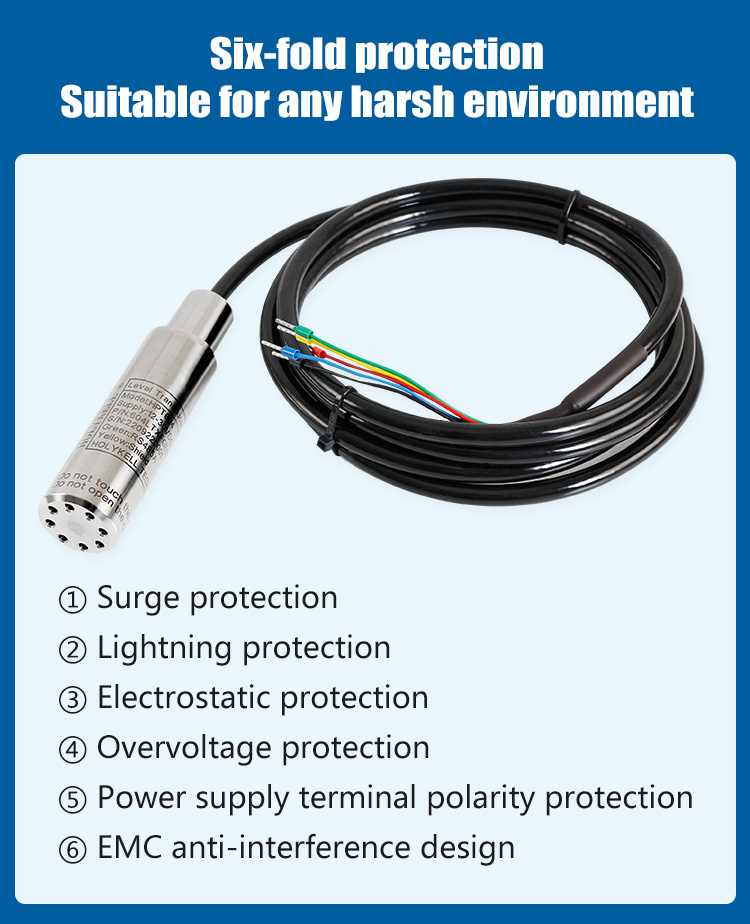 Input Control Switch 4-20mA Static Pressure Type River Water Level Sensor